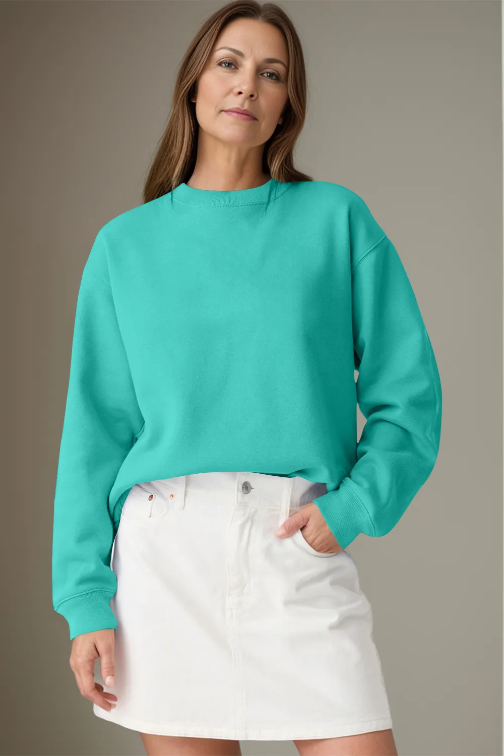 Round Neck Long Sleeve Sweatshirt, image 8