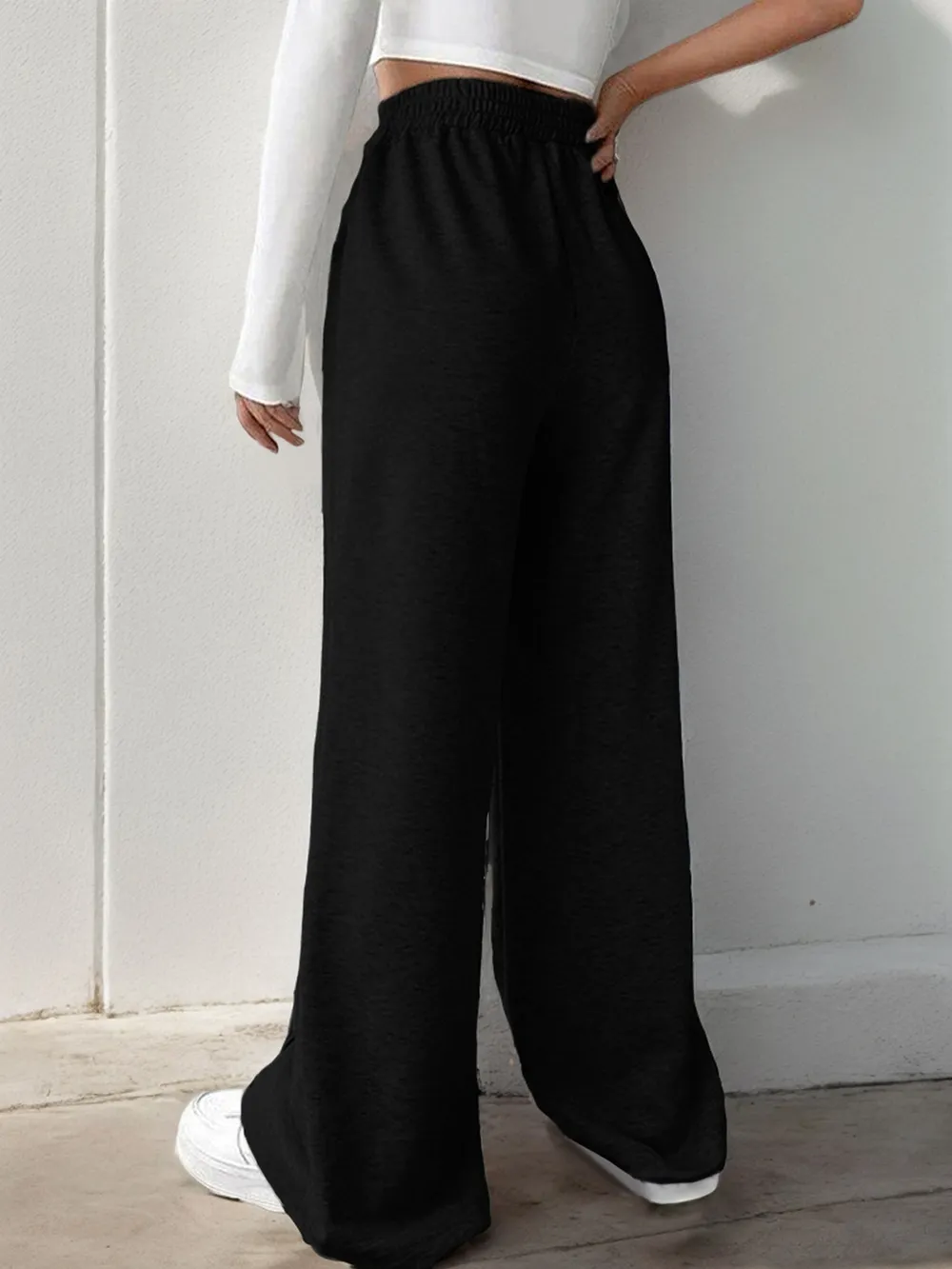 Elastic Waist Wide Leg Pants, image 7