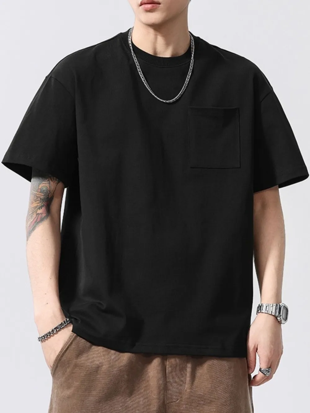 Men's Full Size Round Neck Short Sleeve T-Shirt Plus Size