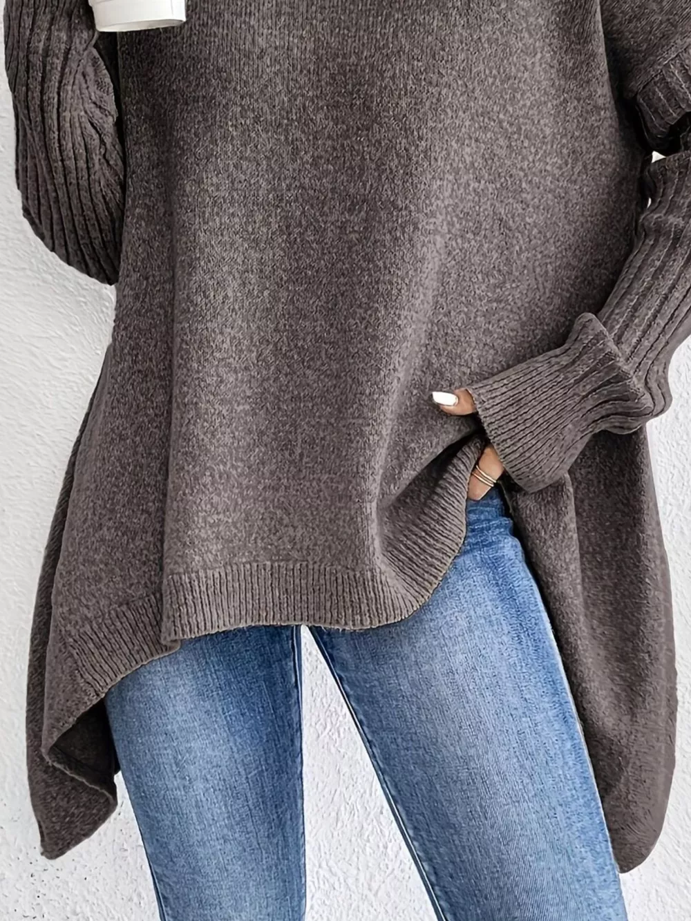 Turtleneck Dropped Shoulder Sweater, image 17