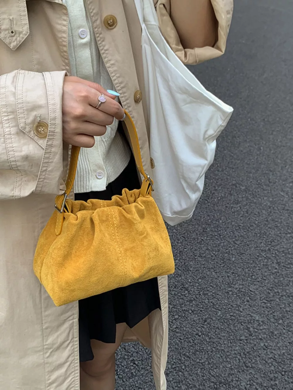 Suede Adjustable Strap Crossbody Bag, image 11