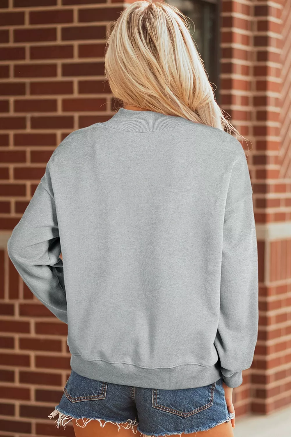 Lucky Mallard Graphic Mock Neck Casual Sweatshirt, image 6