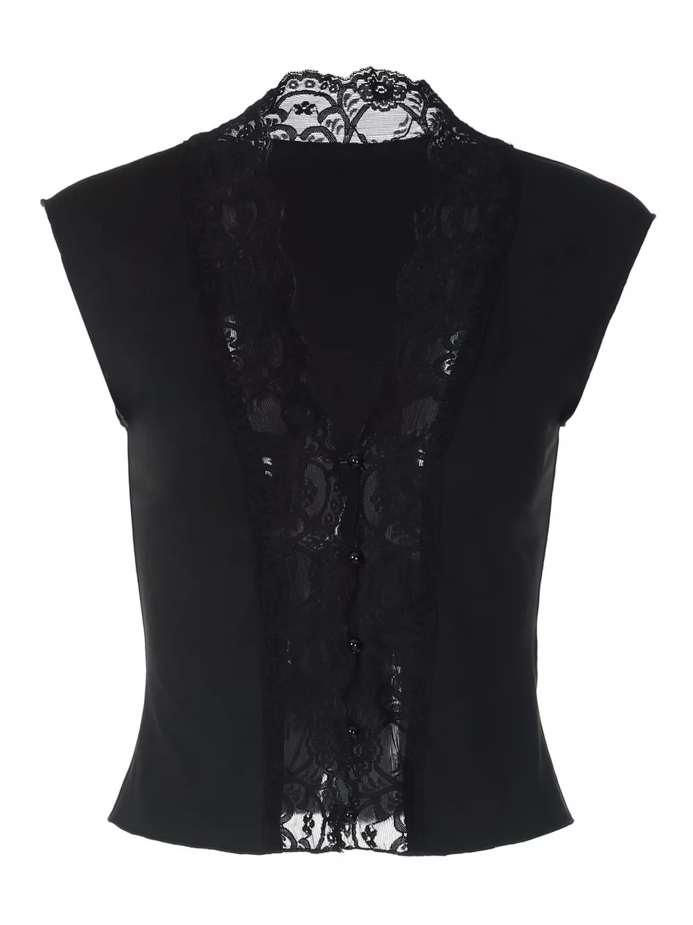 Lace Trim Button Front Vest, image 8
