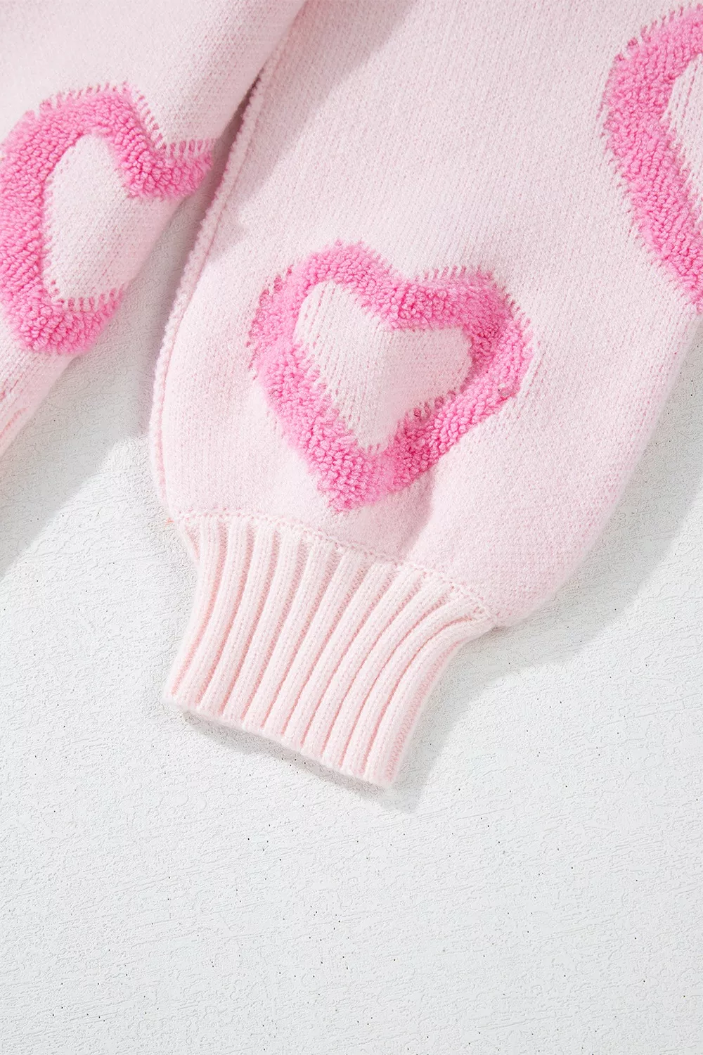 Heart Shape Bubble Sleeve Baggy Sweater, image 5