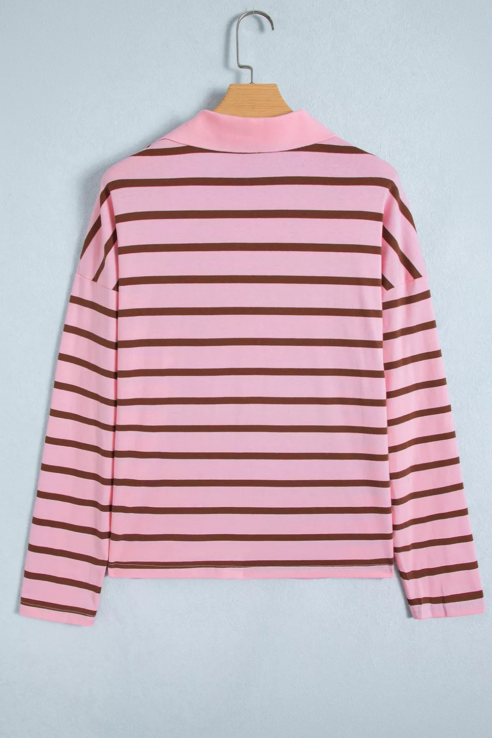 Stripe Striped Long Sleeve Collar Shift Top, image 5