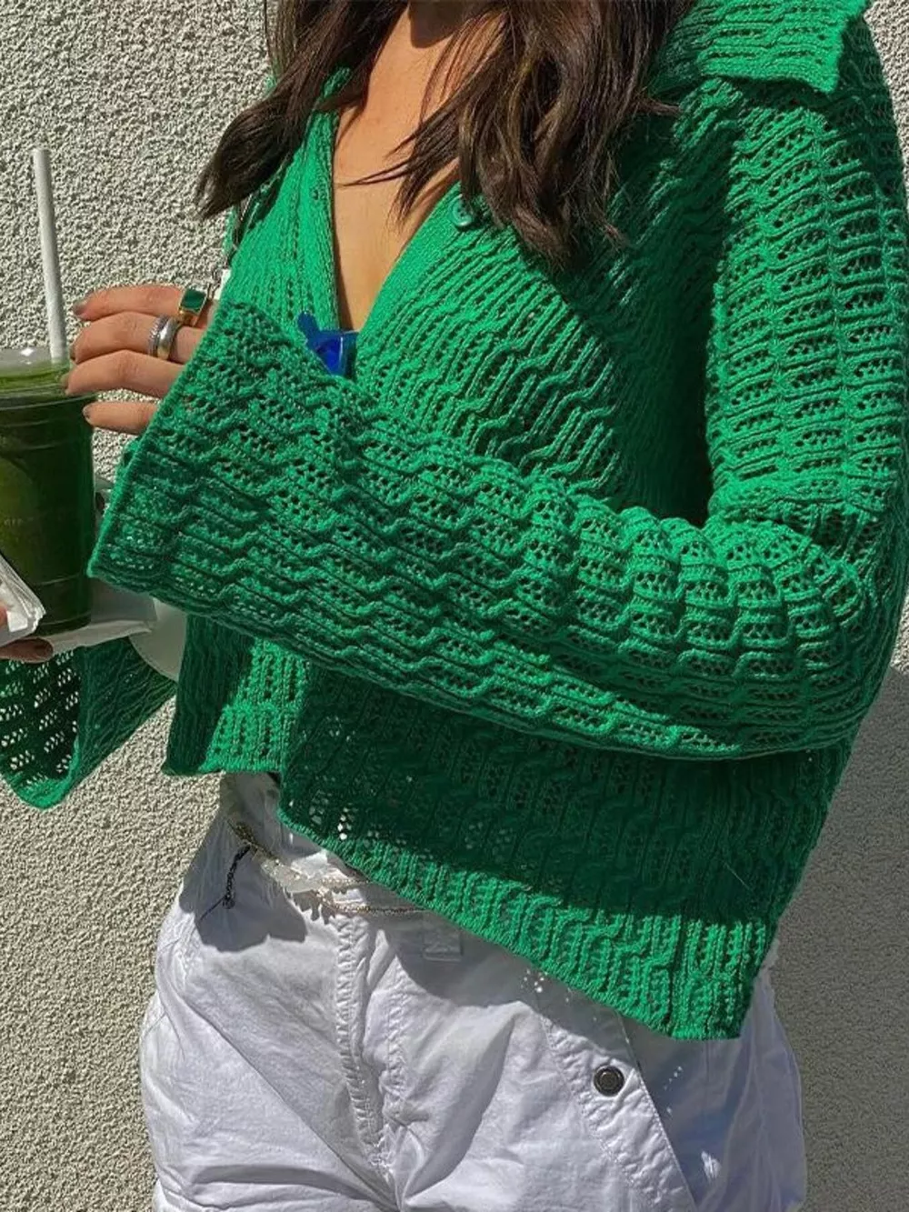 Knit Button-Down Cardigan, image 5