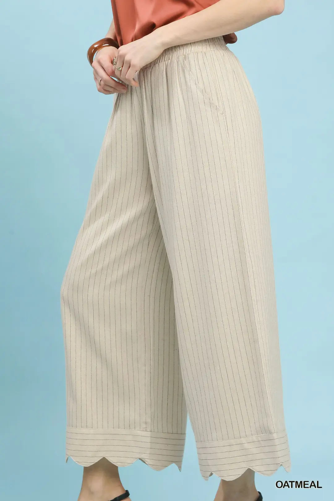 Pinstripe Wide Leg Pants, image 2