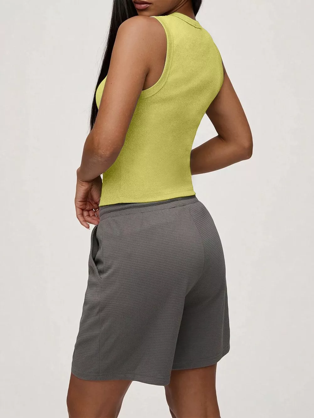 Ribbed Button-Front Sleeveless Tank, image 3