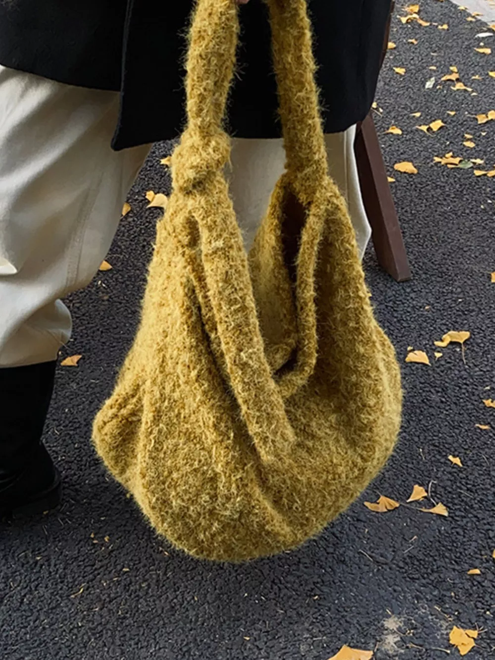 Fuzzy Solid Color Crossbody Bag, image 9