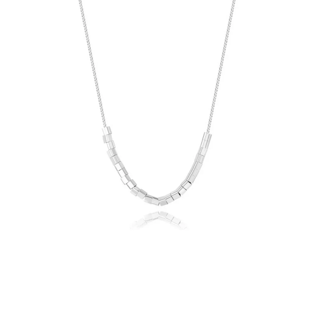 925 Sterling Silver Cube Necklace, image 8