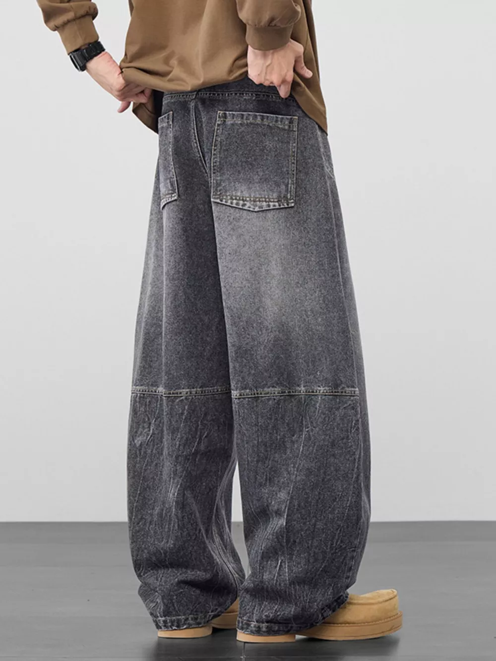 Men's Plus Size Wide Leg Jeans, image 3