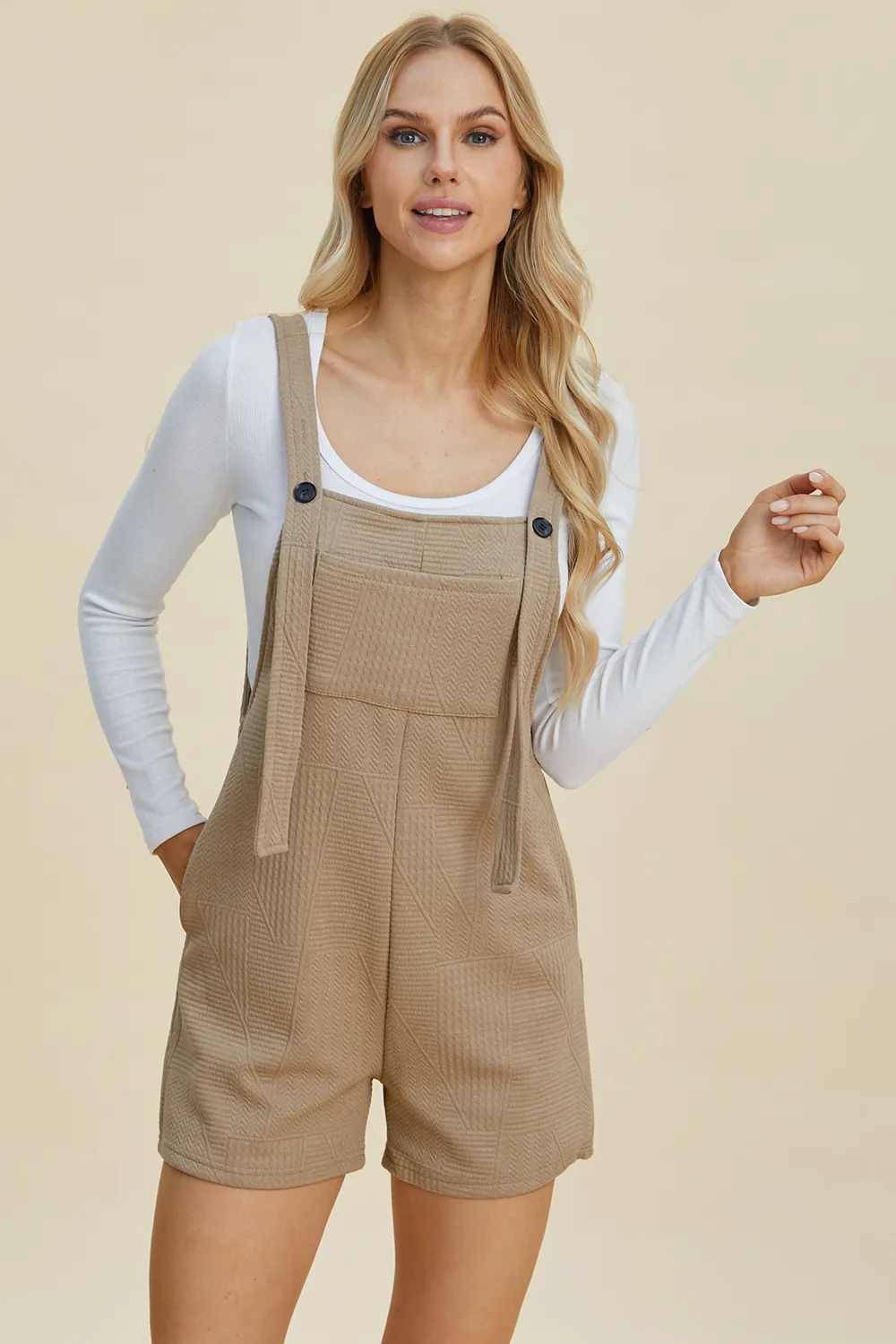 Full Size Texture Sleeveless Romper, image 8