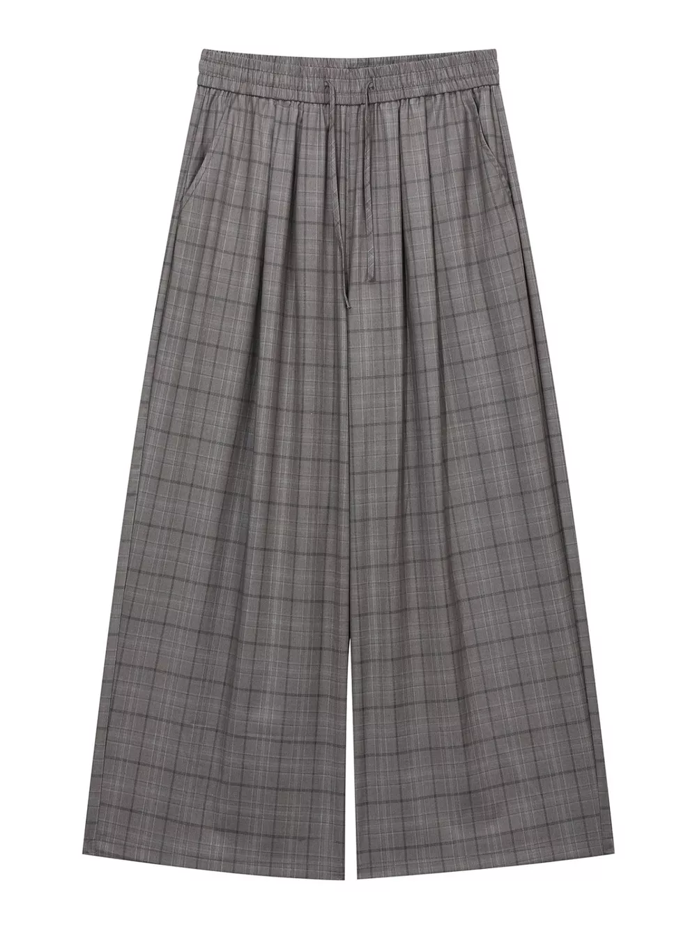 Men's Plaid Wide-Leg Pants