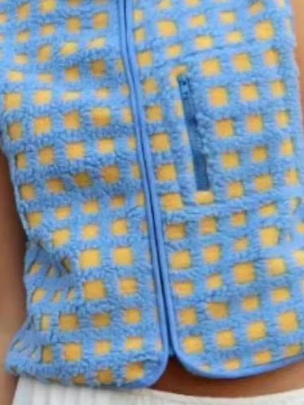 Plaid Zip Up Vest Coat, image 8