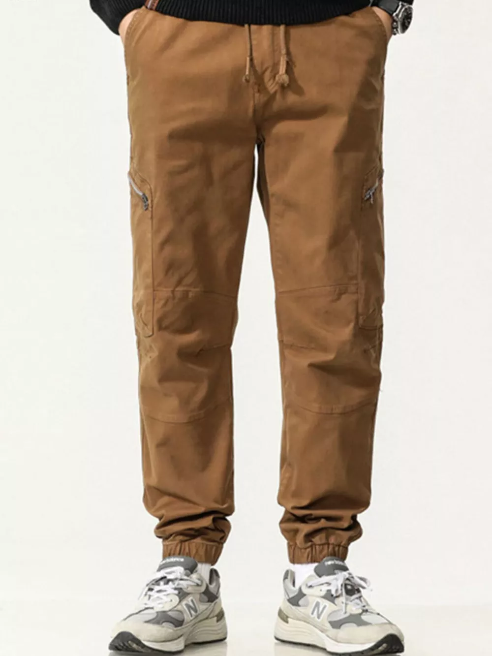 Men's Full Size Casual Cargo Pants with Zipper Pocket Plus Size, image 8