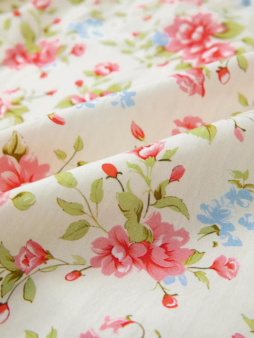 Striped Edge 3/4 Puff Sleeve Floral Dress, image 10