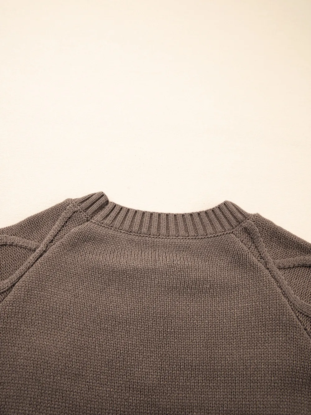 Geometric Round Neck Long Sleeve Sweater, image 5