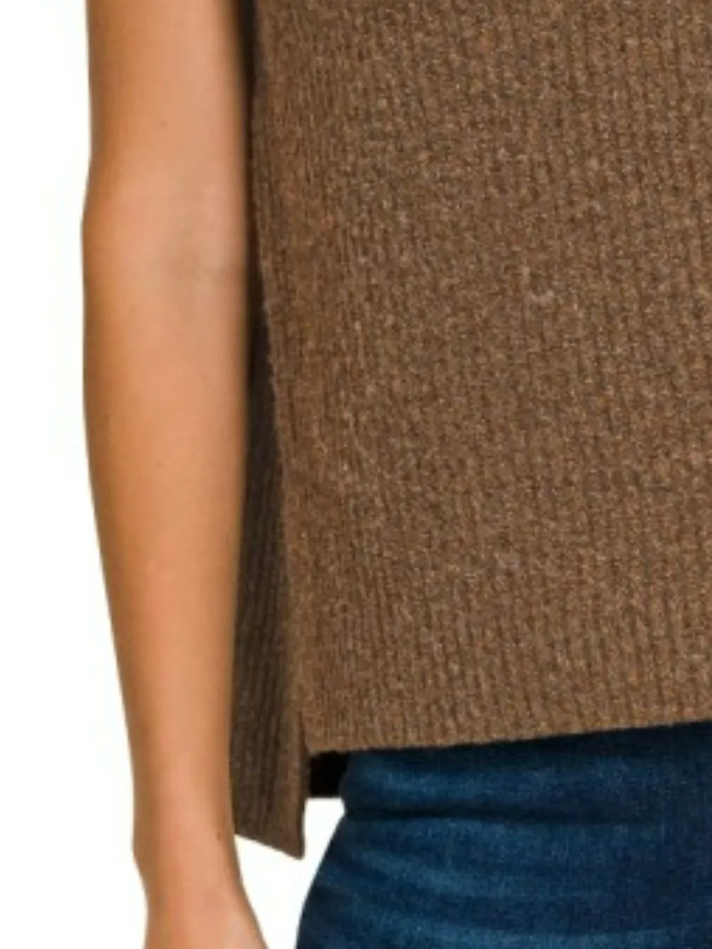 Oversized Sweater Vest with Side Slit, image 3