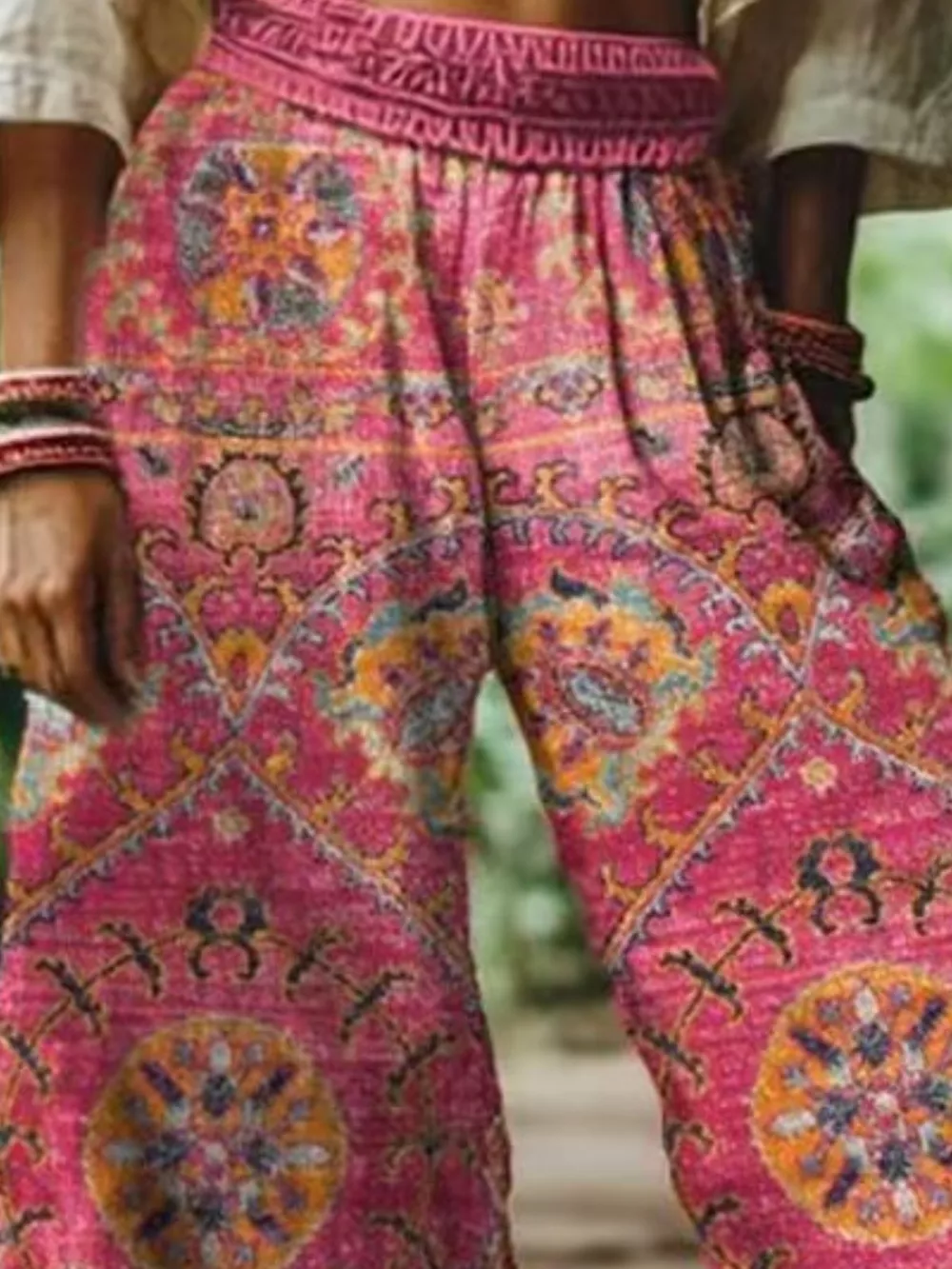 Full Size Floral Wide-Leg Pants Plus Size, image 8