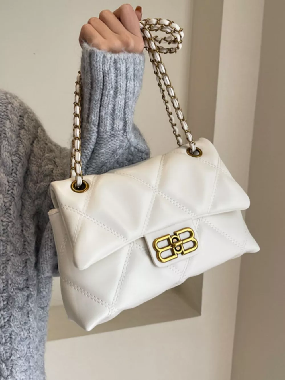 Quilted Flap Chain Crossbody Bag, image 9