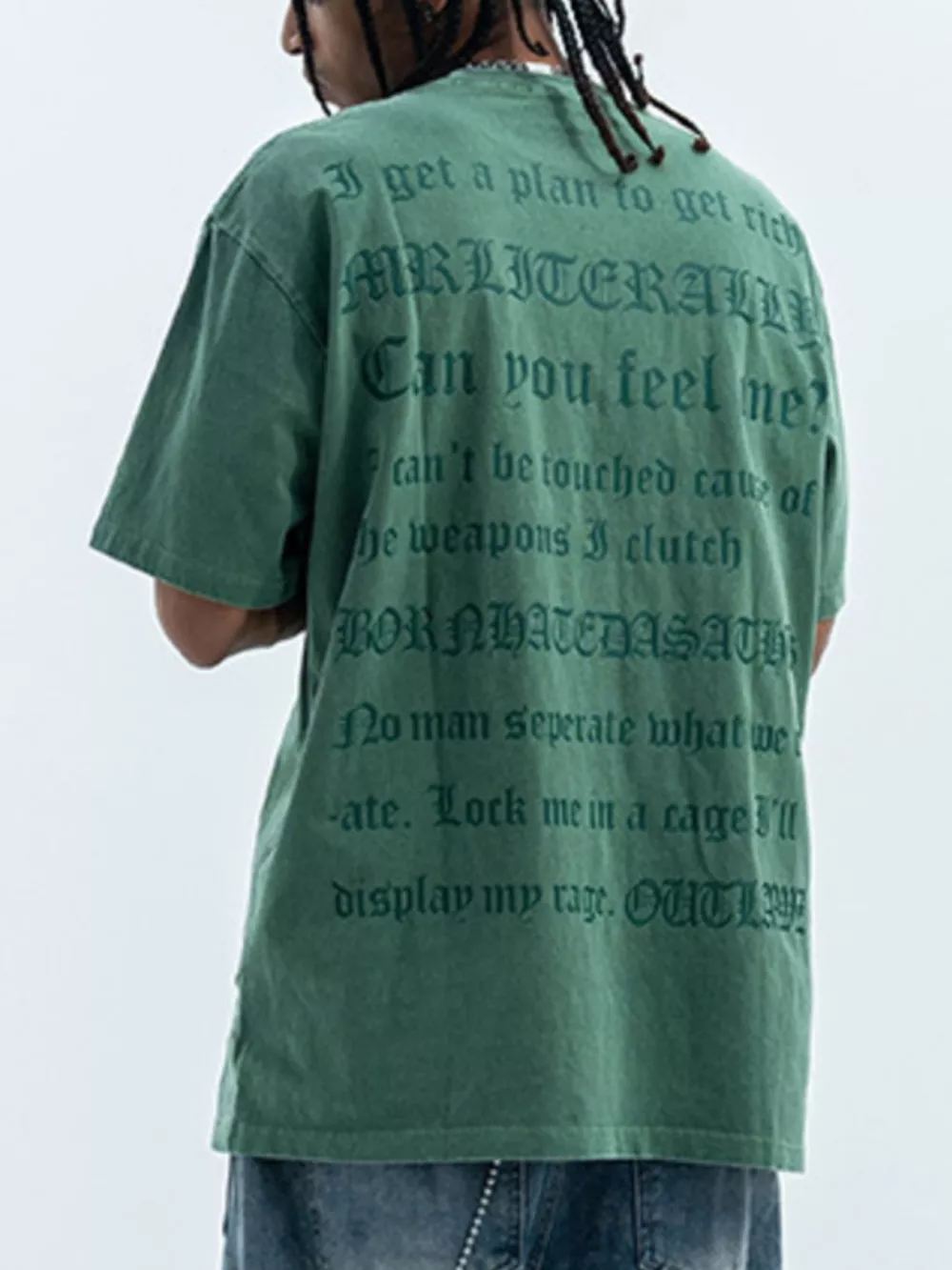 Men's Letter Round Neck Short Sleeve T-Shirt, image 2