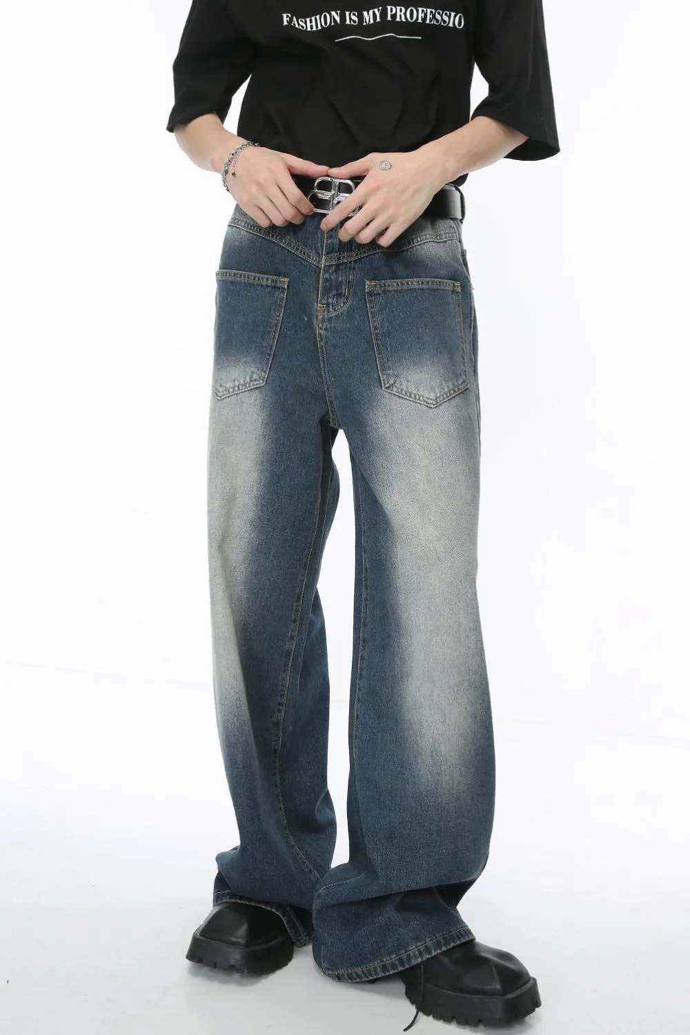 Wide Leg Jeans with Pockets, image 4