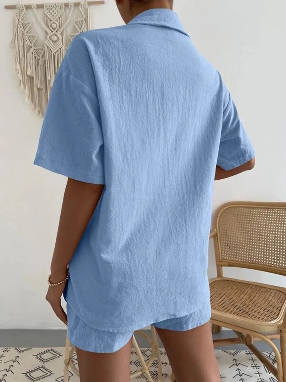 Button Up Short Sleeve Shirt and Shorts Set, image 18