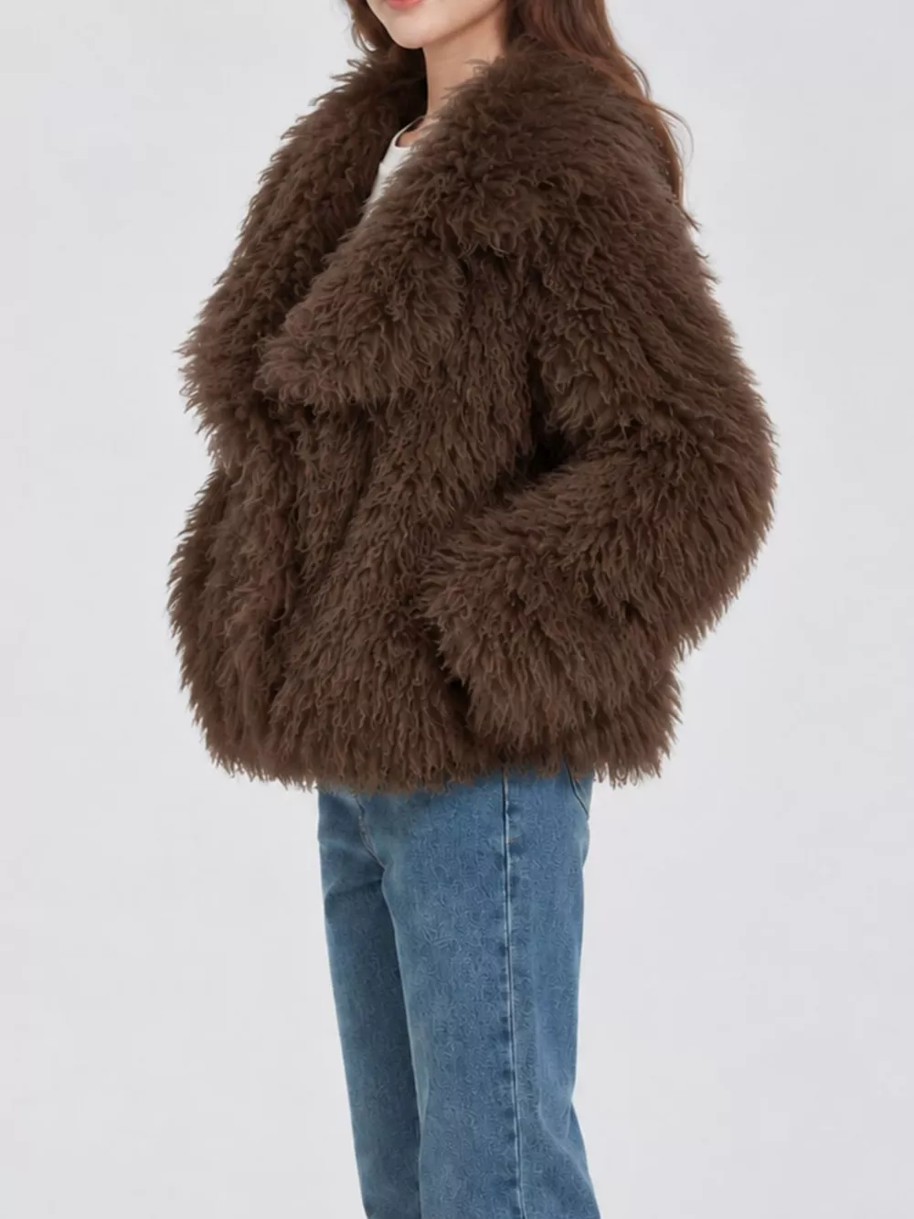 Faux Fur Open-Front Cropped Outerwear, image 9