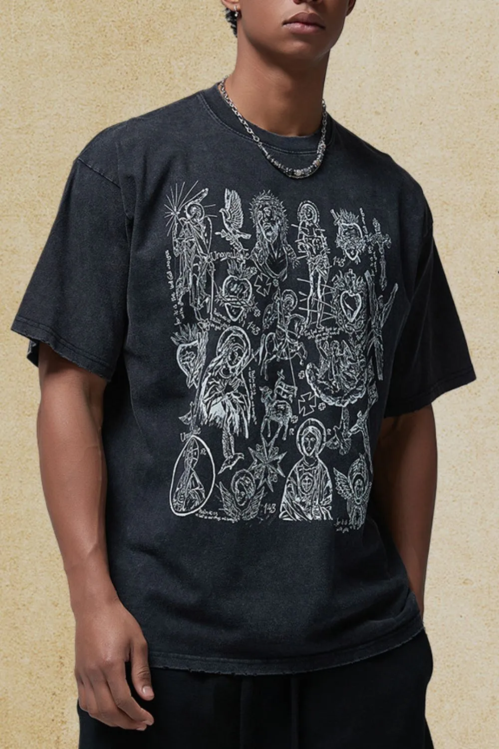 Men's Graphic Round Neck Half Sleeve T-Shirt
