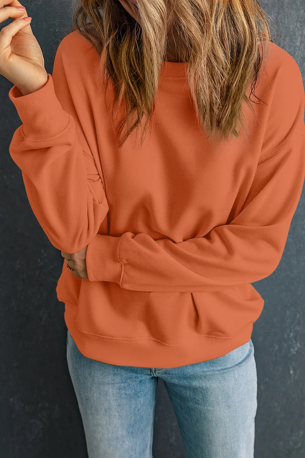 Round Neck Dropped Shoulder Sweatshirt, image 4