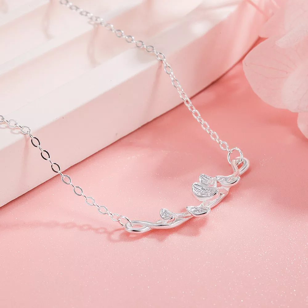925 Sterling Silver Ginkgo Leaf Necklace, image 2