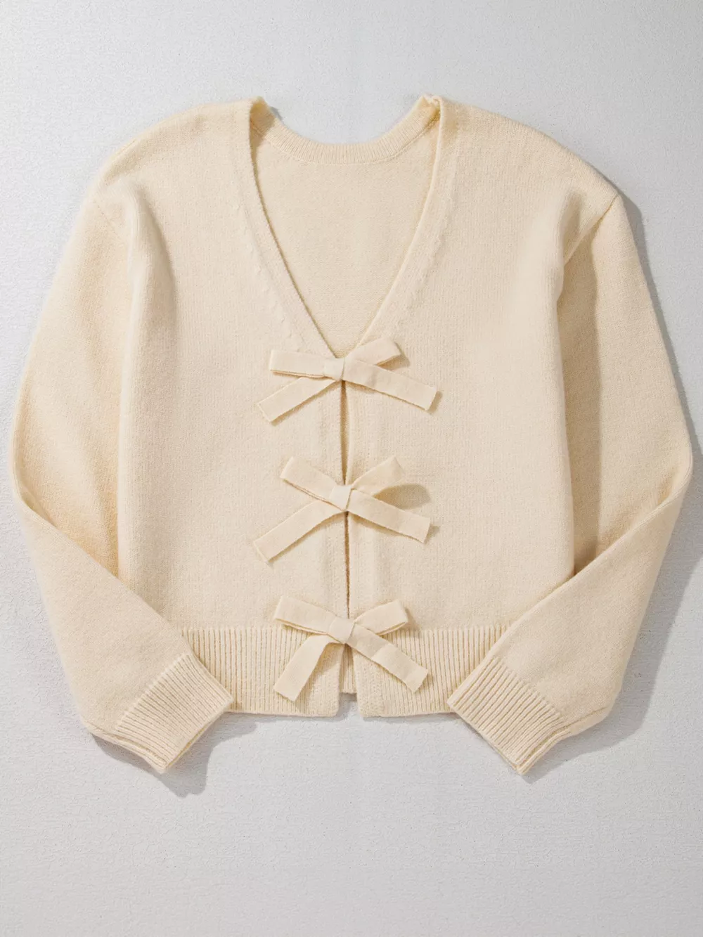 Bow Front Long Sleeve Cardigan, image 4
