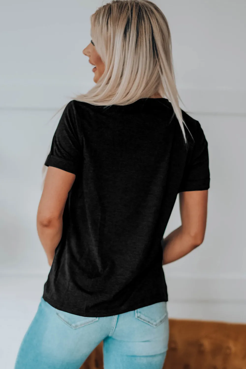 Bow & Boot Graphic Round Neck Short Sleeve T-Shirt, image 3