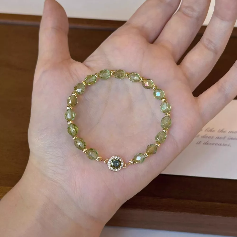 18K Gold-Plated Zircon Bead Bracelet, image 3
