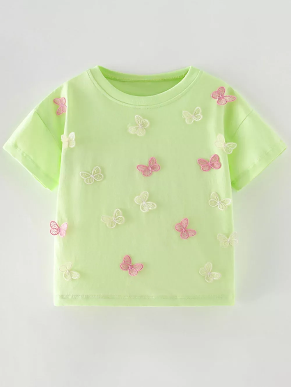 Children's Butterfly Applique Short Sleeve T-Shirt