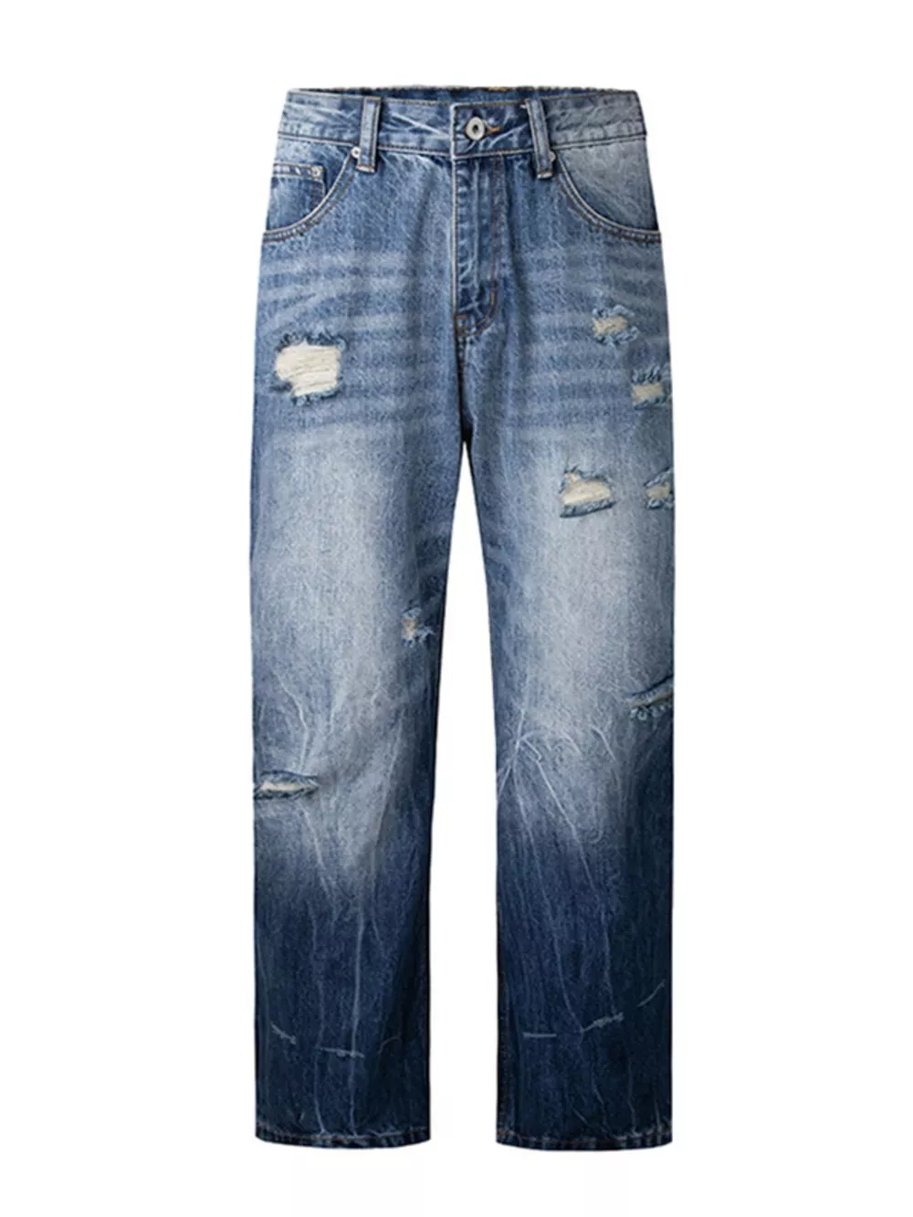 Men's Distressed Wide Leg Jeans, image 7