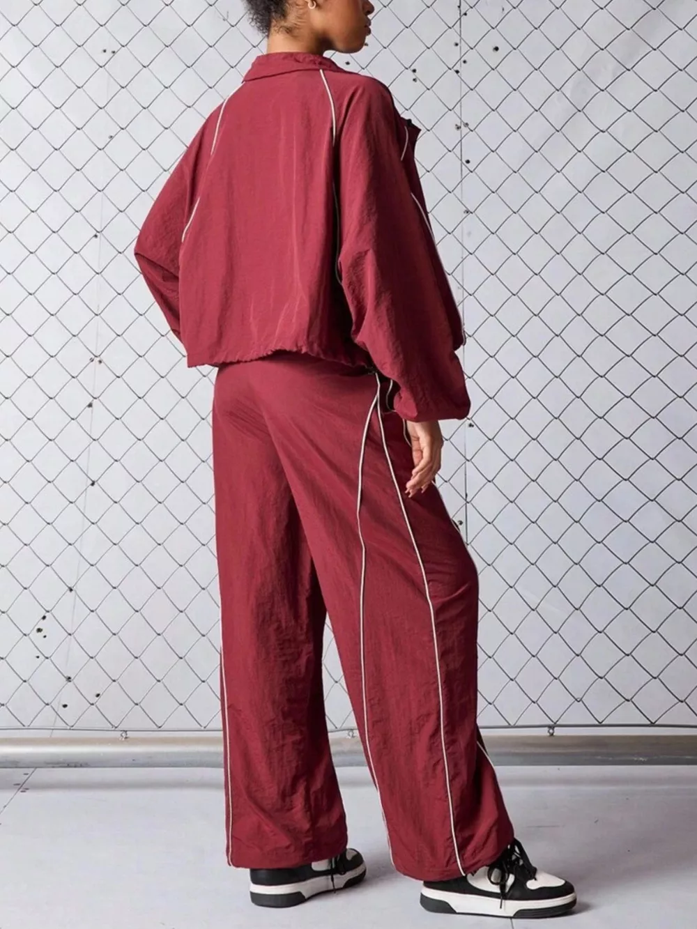 Crop Jacket and Wide-Leg Pants Set, image 4