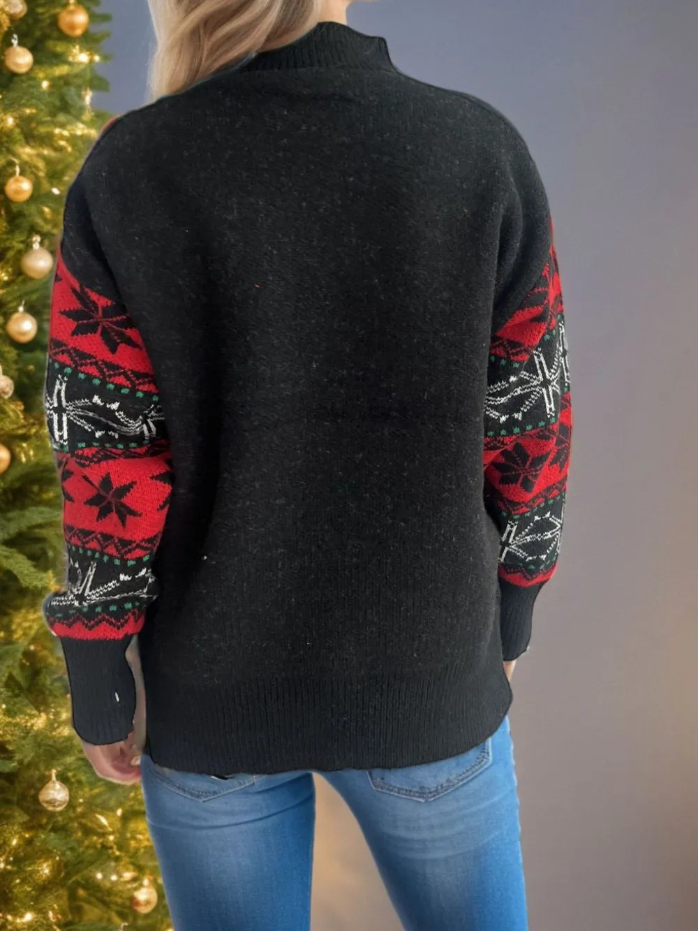 Santa Mock Neck Long Sleeve Sweater, image 2