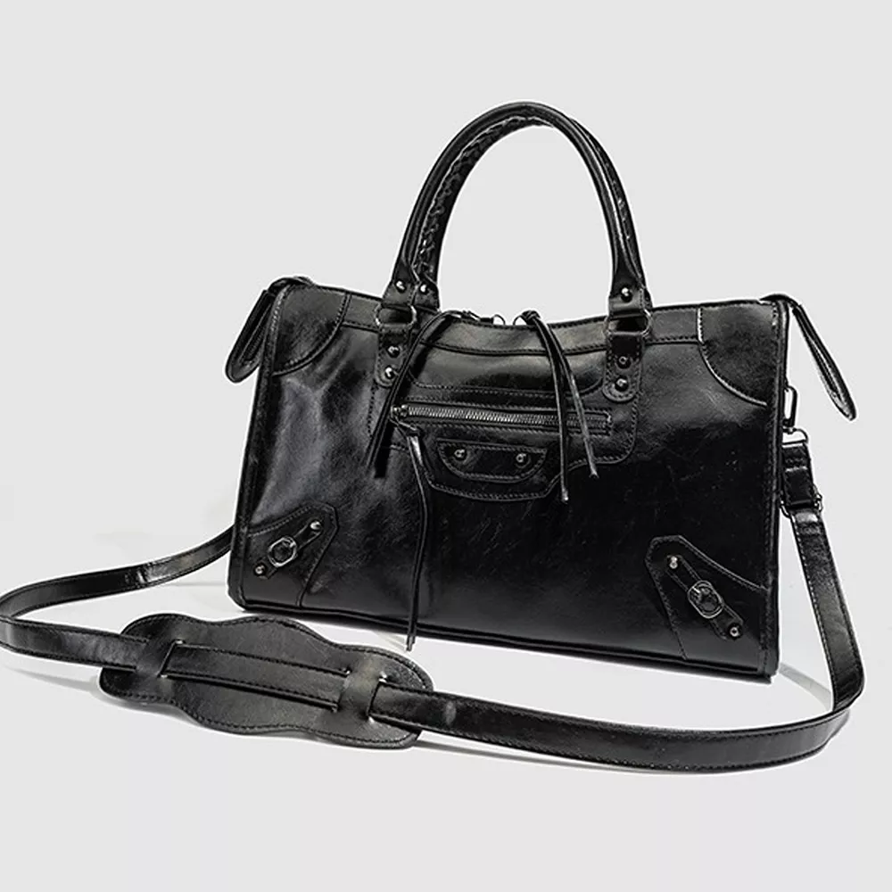 PU Leather Handbag with Top Handle, image 2