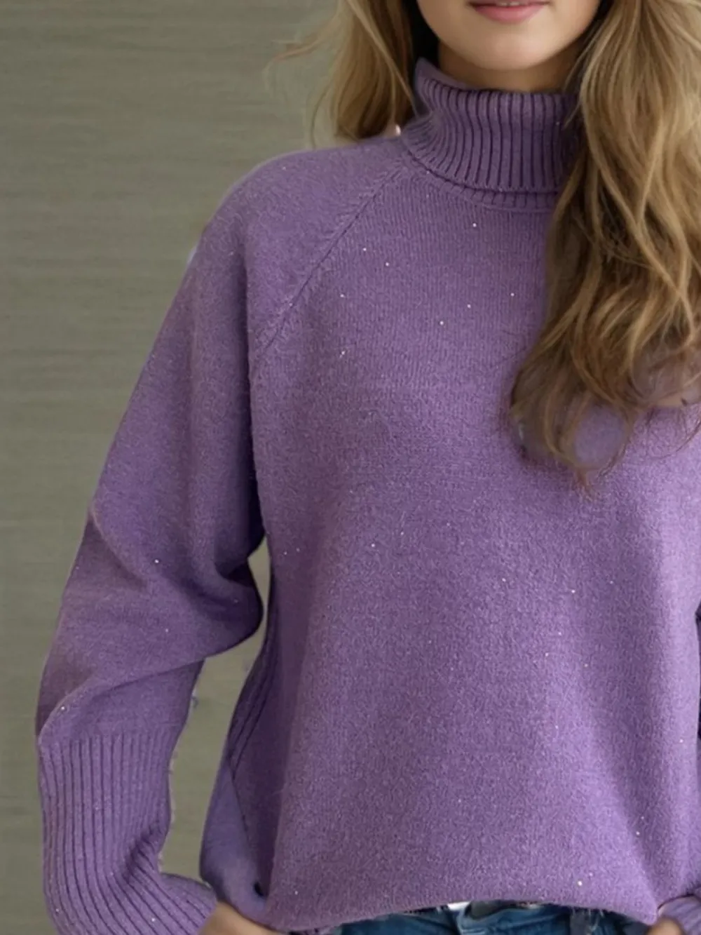Turtleneck Raglan Sleeve Sweater, image 11