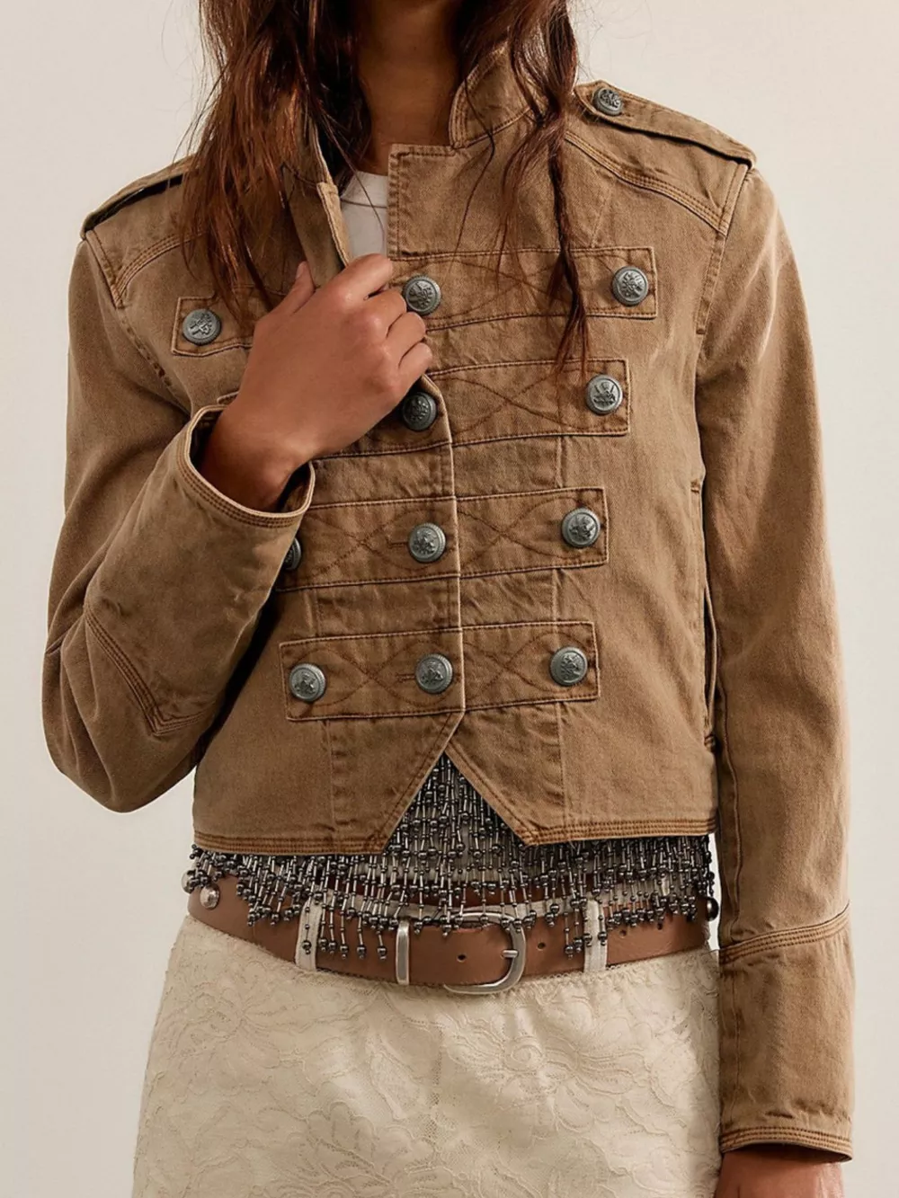 Decorative Button Cropped Jacket, image 11