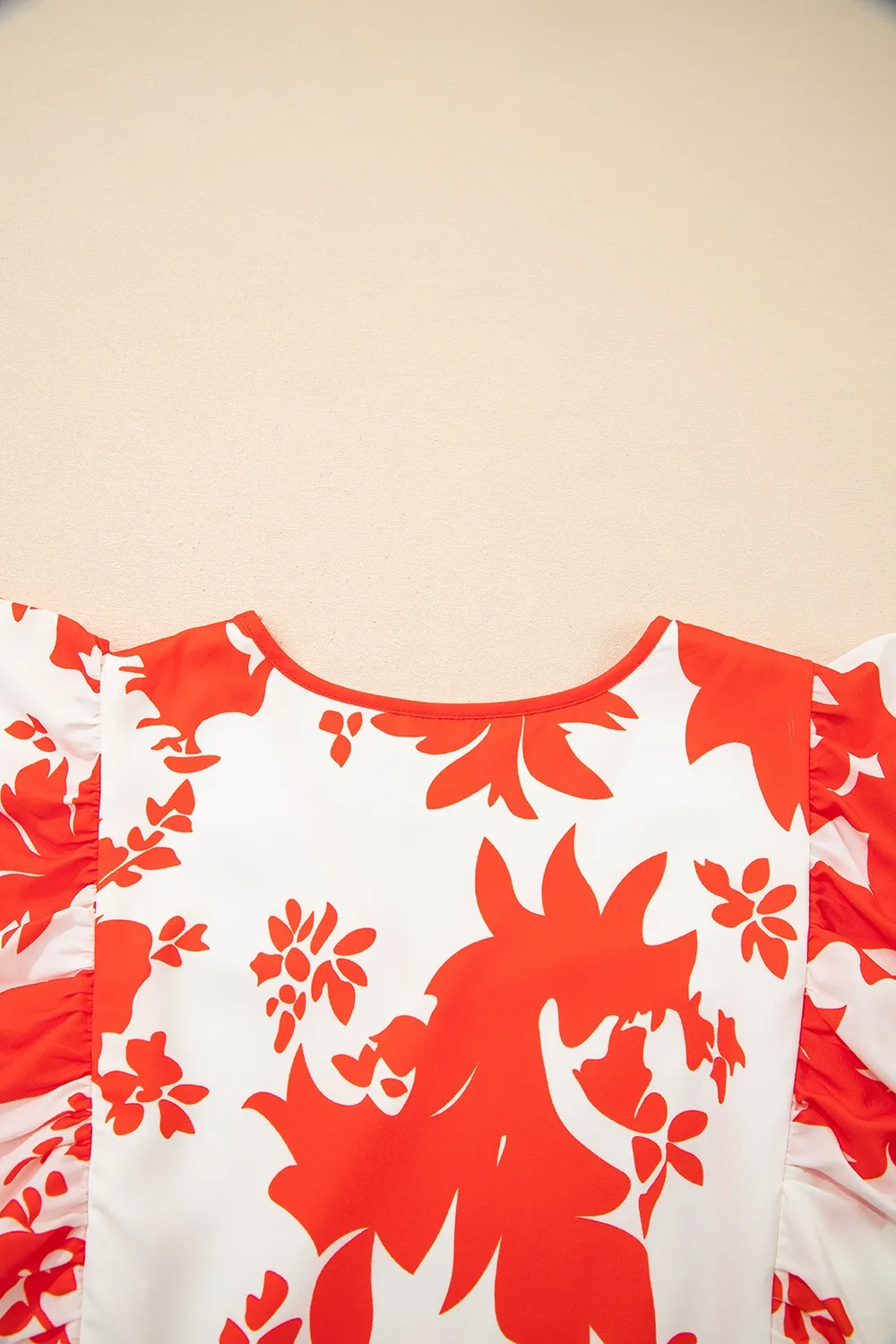 Floral V-Neck Summer Midi Dress, image 3
