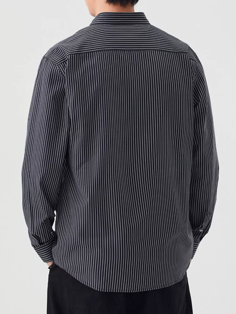 Men's Full Size Casual Striped Button-Down Shirt Plus Size, image 6