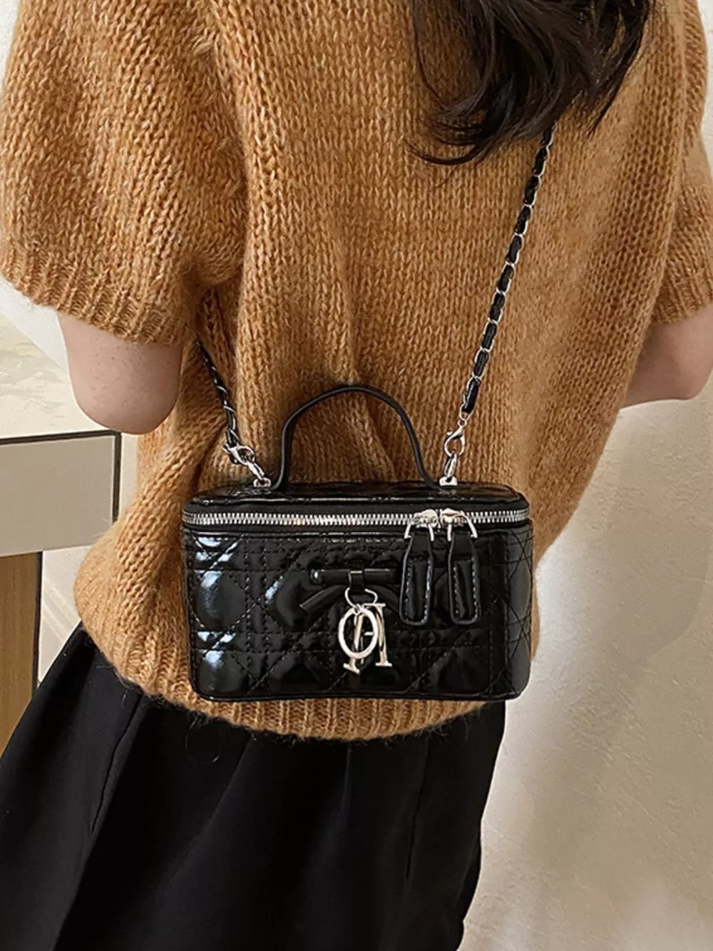 Top Handle PU Leather Crossbody Bag, image 2