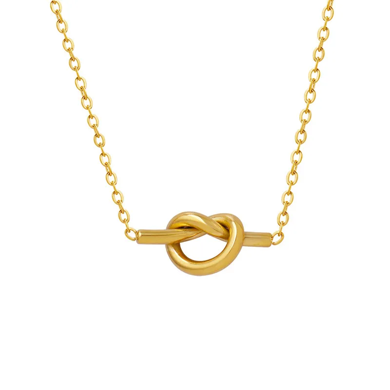 18K Gold-Plated Knotted Necklace, image 4