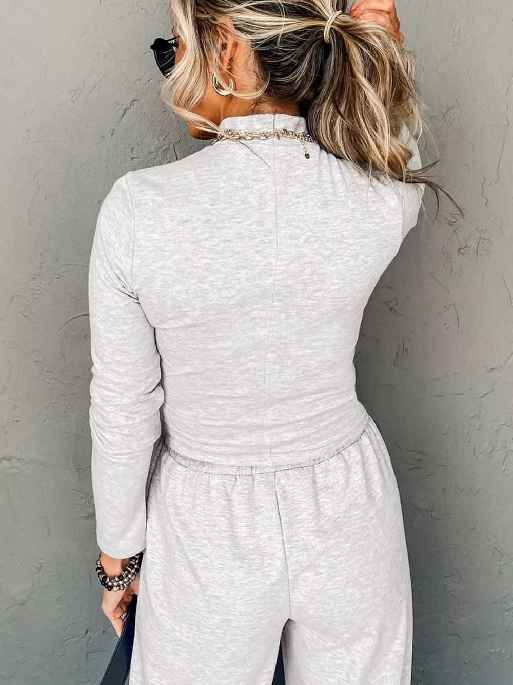 Turtleneck Long Sleeve Top and Pants Set, image 2