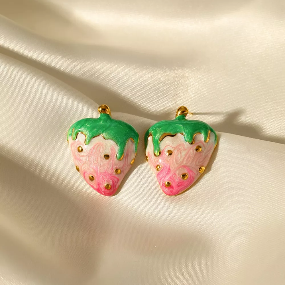 Colorful Strawberry Stud Earrings, image 4