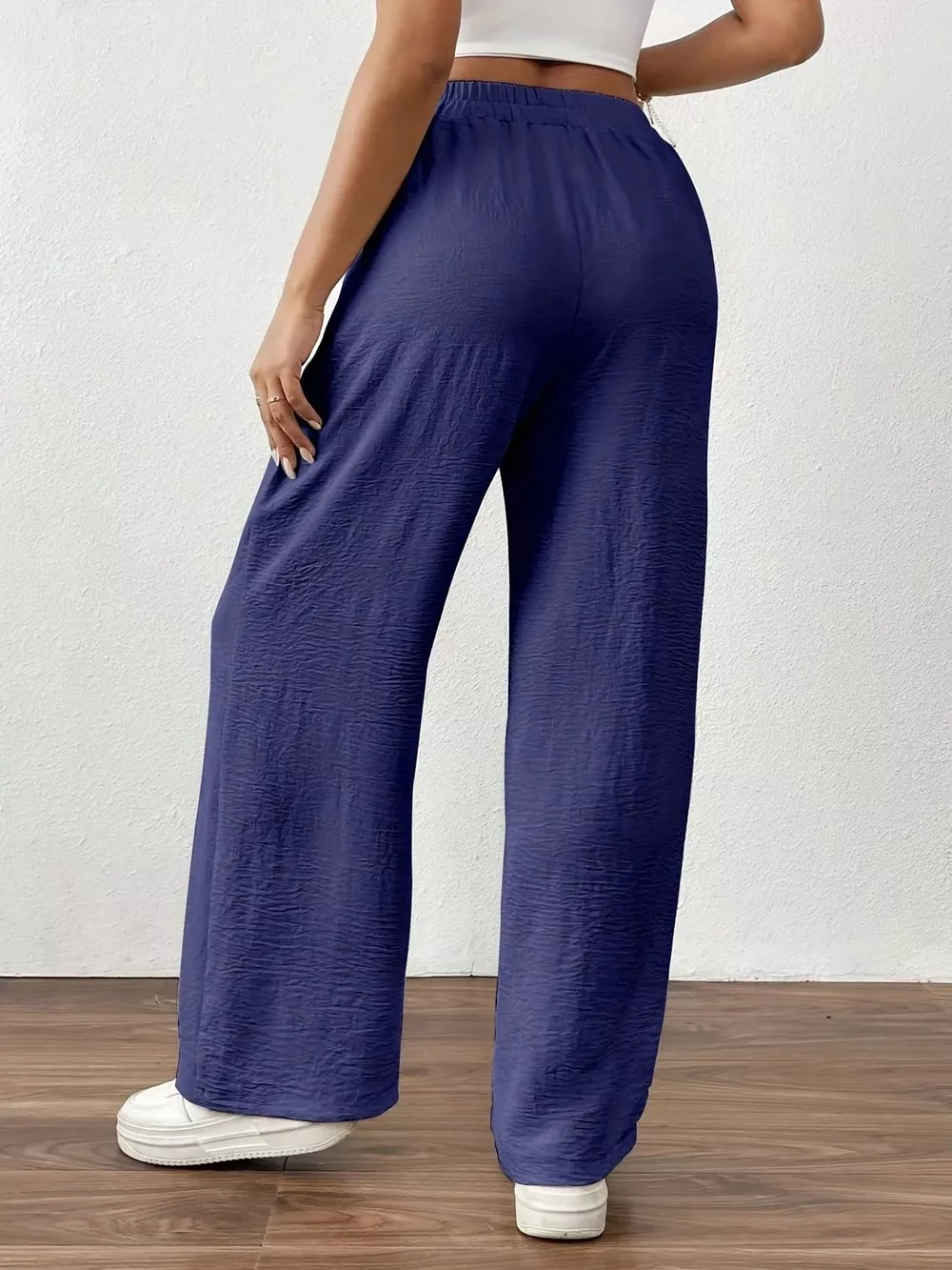 Casual Drawstring Wide Leg Pants, image 4