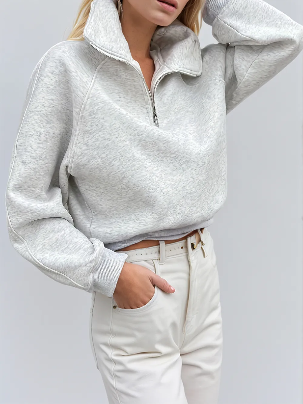 Half Zip Long Sleeve Sweatshirt, image 4