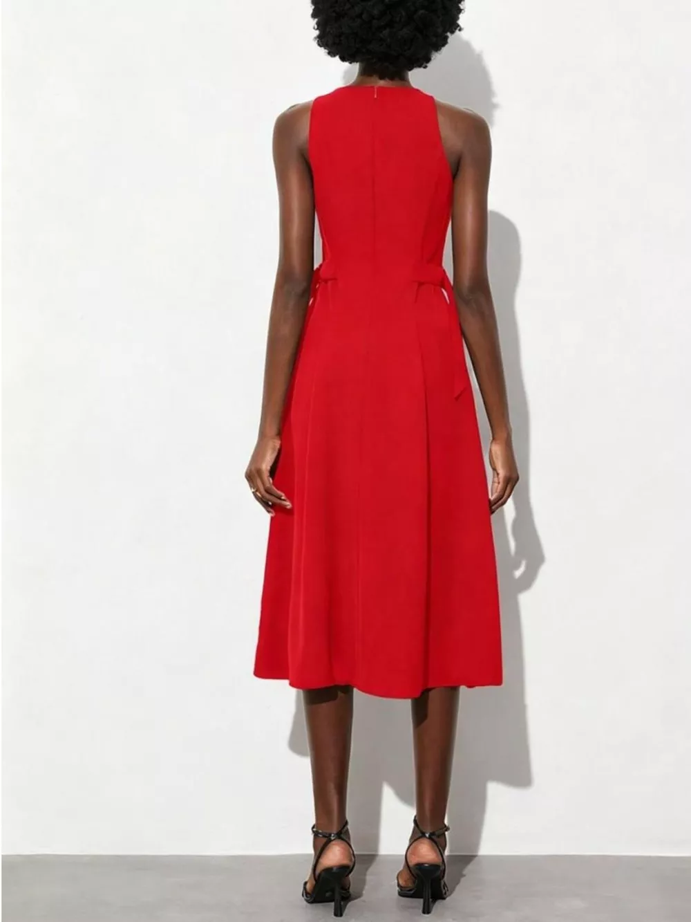 Sleeveless Solid Color Midi Dress, image 5